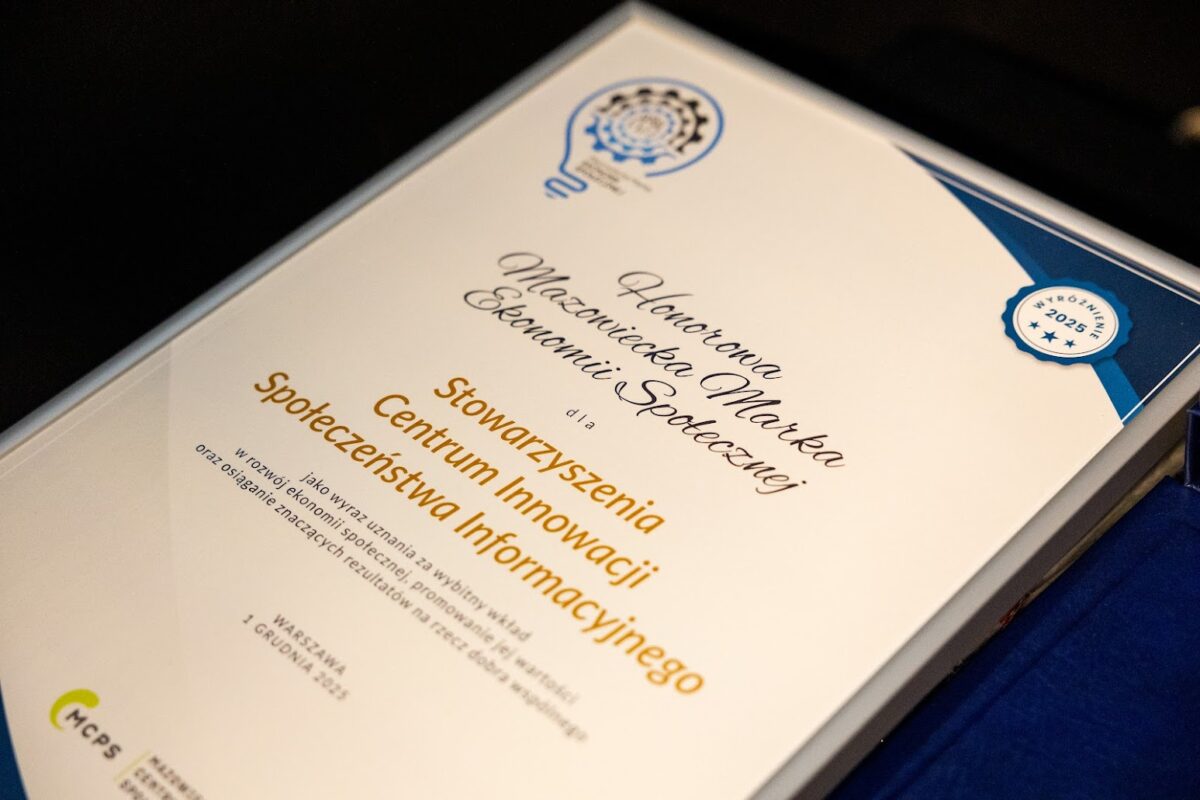 CISI z Honorową Mazowiecką Marką Ekonomii Społecznej